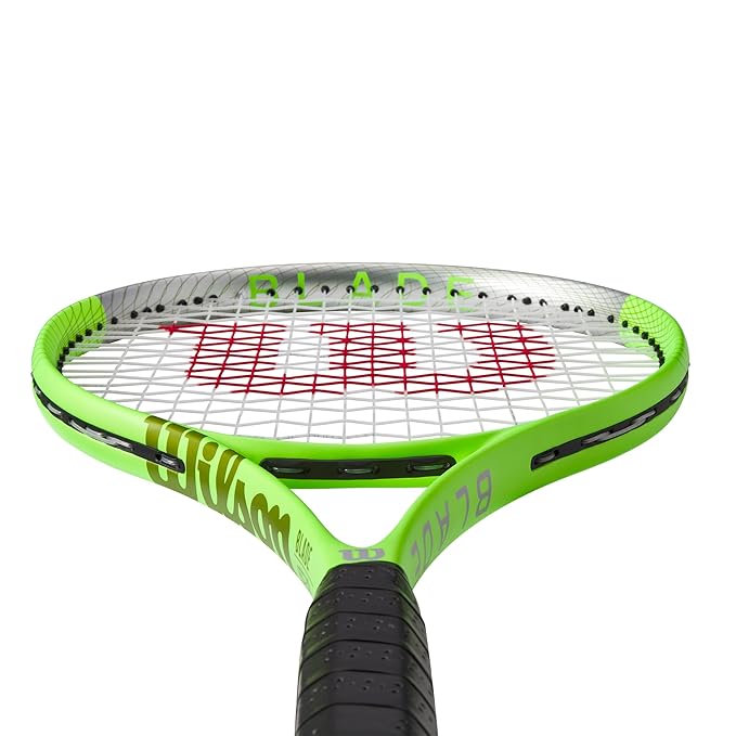 Alt Text: The Wilson Blade Feel RXT 105 tennis racet next to other lightweight graphite rackets, showcasing its place in the ProBadminton.in collection