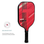 Beginner player holding Raijin paddle: "A new pickleball player, a beginner, confidently holding the Tanso Raijin Pickleball Bat."