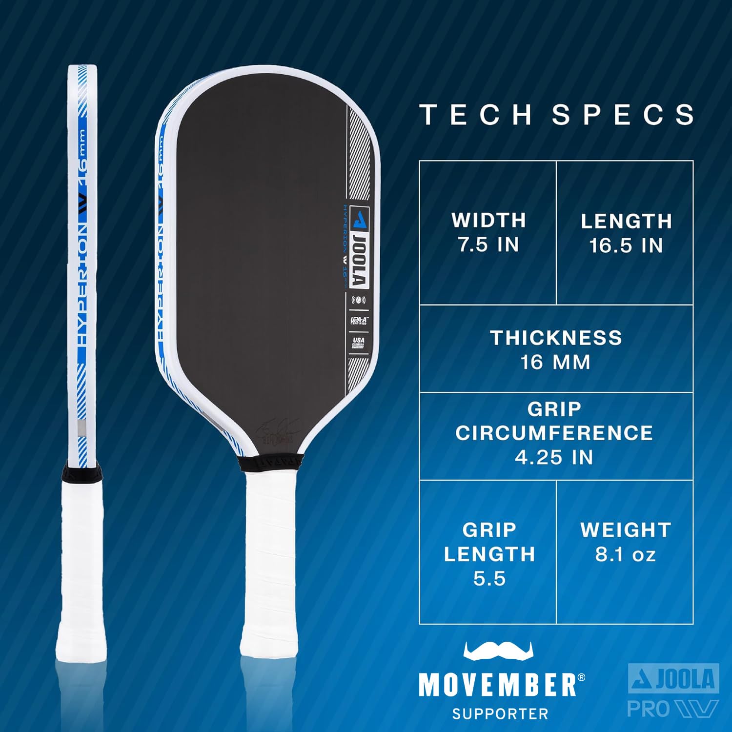 Joola Ben Johns Hyperion Pro IV pickleball paddle | tech flex power padel | Aero curve pickle ball bat | UPA-A certifide