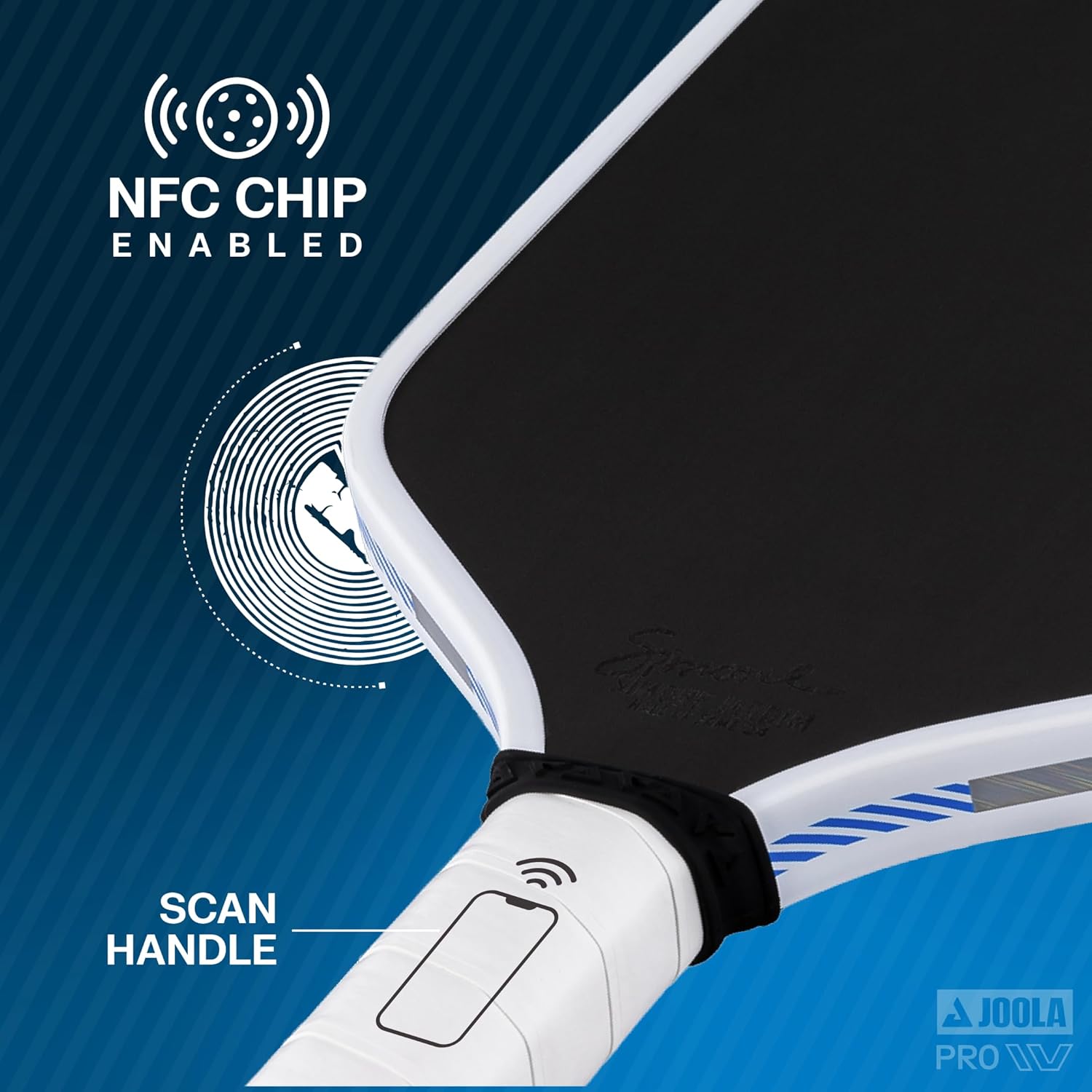 Joola Simone Jardim Pro IV paddle | carbon friction for spin | reduced drag pickleball paddle with Tech Flex Power