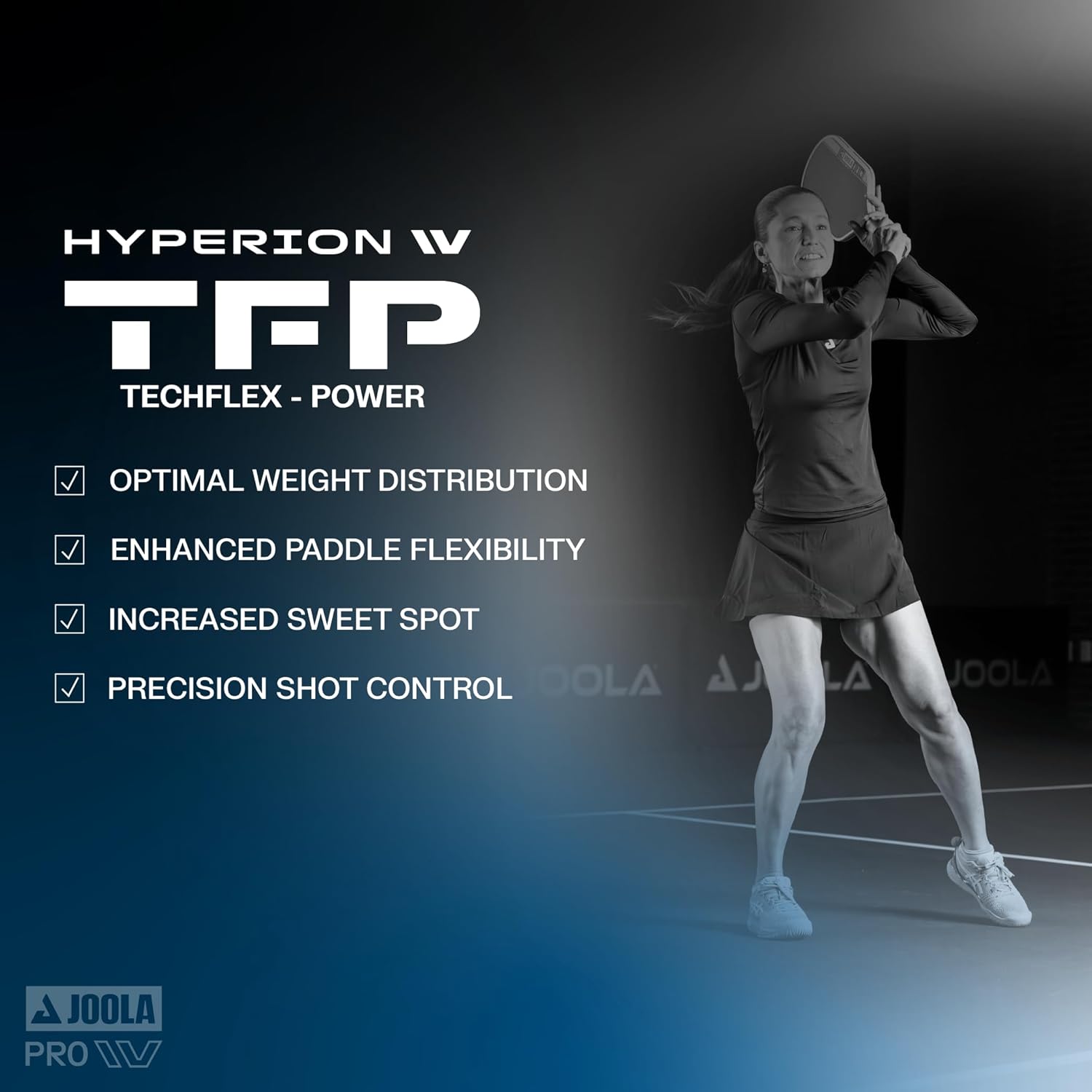 Joola Hyperion Pro IV pickleball paddel | carbon fiber technology | lightweight paddle with high control and power