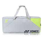 Yonex badminton bag with gray and green design on a white background