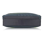 Black and green rectangular pouch on a white background
