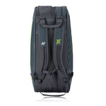 Gray backpack with a logo on a white background