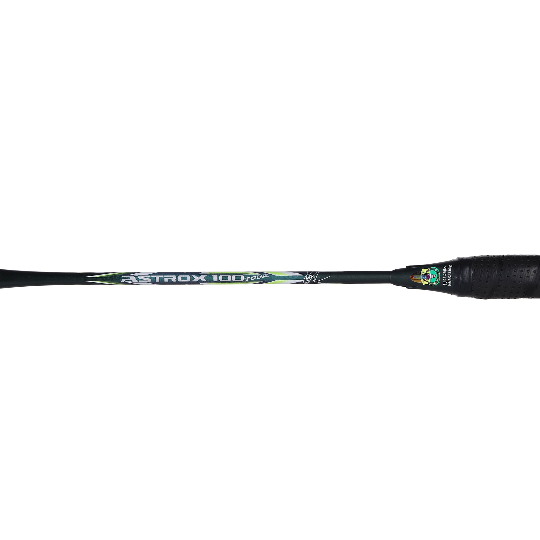 Black fishing rod with 'Astrox 100' branding on a white background