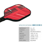 Close-up of Raijin's premium soft grip: "Detailed shot of the comfortable premium soft grip on the Tanso Raijin Pickleball Bat handle."