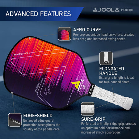 Front view of the Jola Ben Johns Hyperion CAS 13.5mm Pickleball Paddle displaying design - probadminton.in