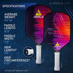 Joola Ben Johns Hyperion CAS 13.5mm Pickleball Paddle propped against a pickleball net - probadminton.in