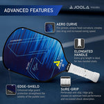 Close-up of the Carbon Abrasion Surfae (CAS) on Joola Ben Johns Hyperion paddle - probadminton.in