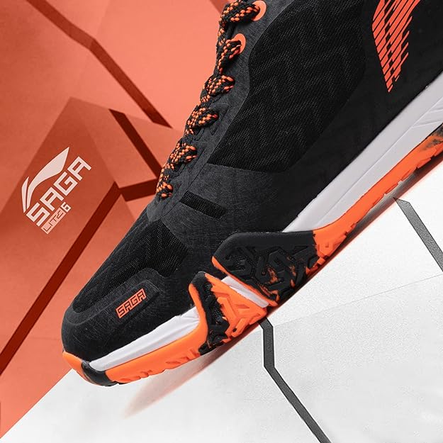 Li-Ning Saga Lite 6 Badminton Shoes (Black/Orange)