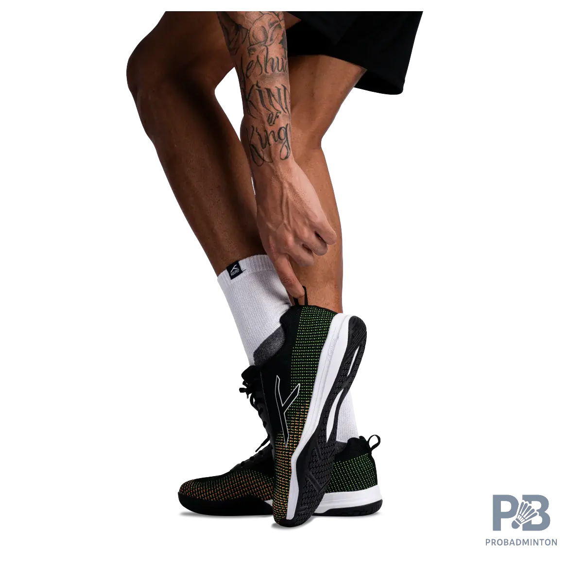 Hundred Blade Lite Badminton Shoe | Black/Orange/White - Probadminton