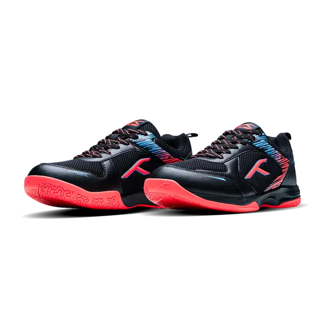 Hundred court Star Pro Badminton Shoes black/sea blue/orange