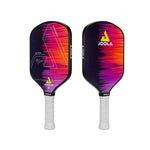 Jola Ben Johns Hyperion CAS 13.5mm Pickleball Paddle resting on a stack of pickleballs - probadminton.in
