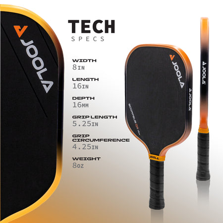 Alt Text: Joola Collin Johns Scorpeus 3S pickleball padle, professional class. See it on probadmintion.in.