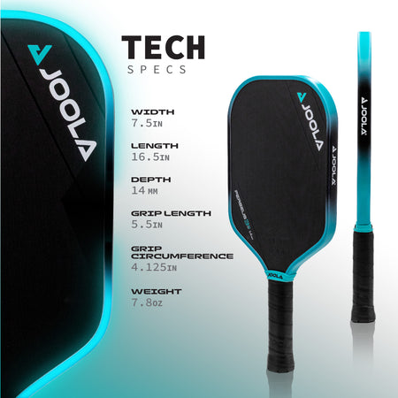 Alt Text: Joola Ben Johns Perseus 3S pickleball padle, 16mm sizes available. See it on probadmintion.in.