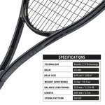 A close-up on the throat of the HEAD Speed MP Legend 2024 racquet, highlighting the Graphene 360+ with Spiralfibers technology for ideal balance during an aggressive "misspell match." Authentic products at ProBadminton.in