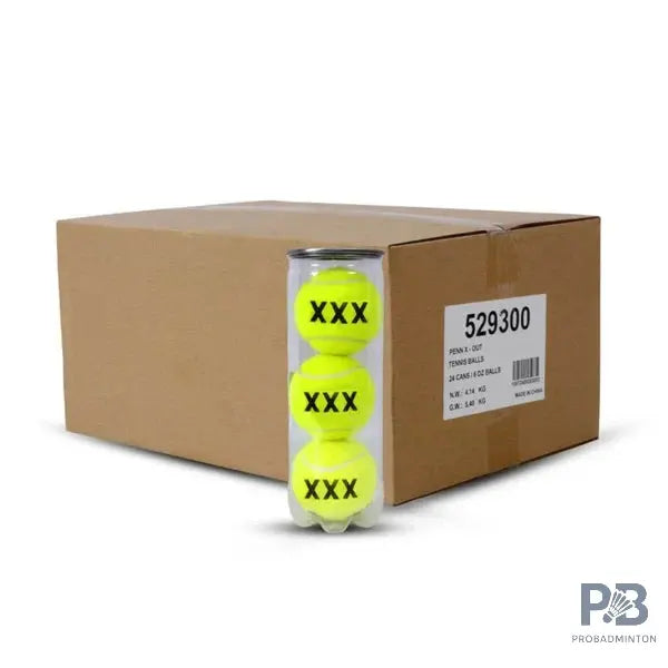 “HEAD brand X-OUT pressurized tennis balls — 3 balls per can”