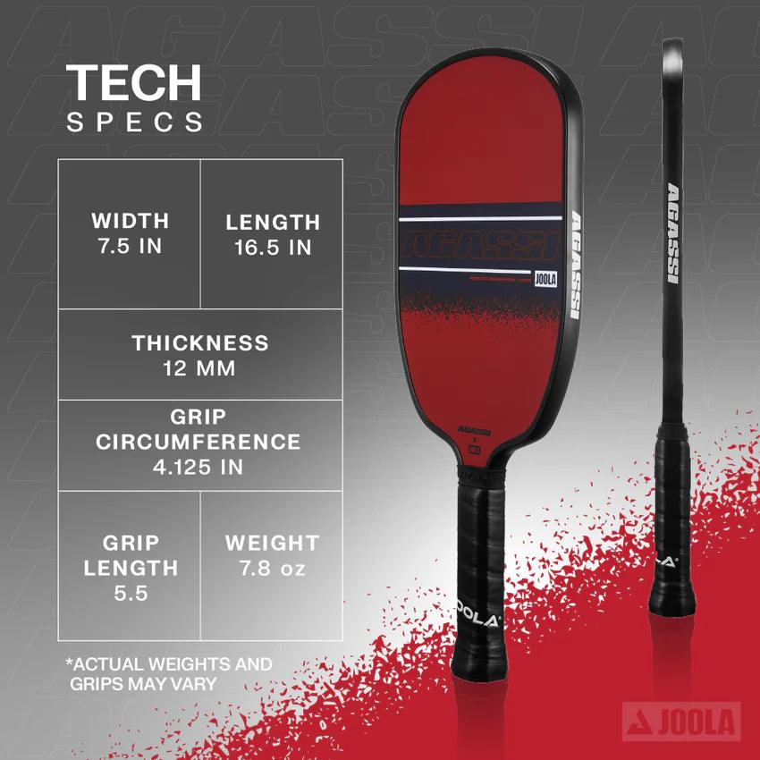 Close-up of the Agassi Champion 12mm paddle and Graf Champion 12mm paddle - probadminton.in