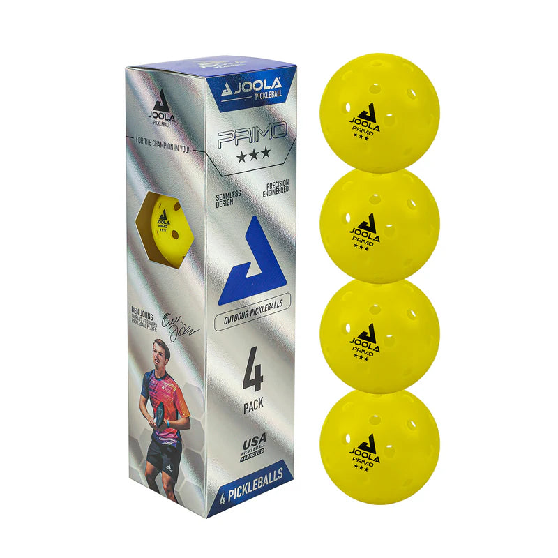 Stack of Joola Primo Pickleballs on a court - probadminton.in