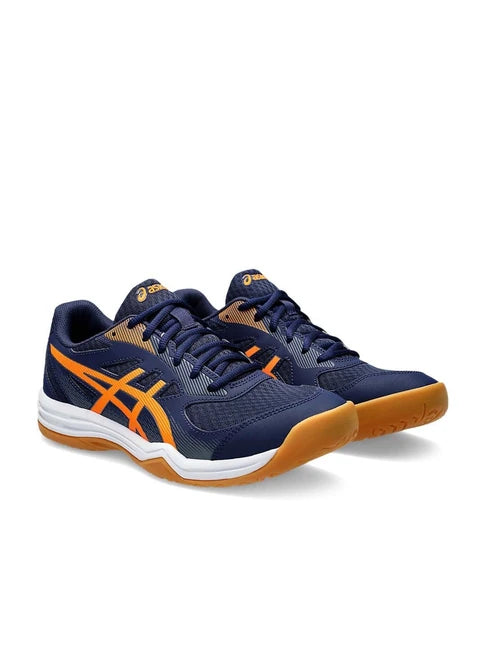 Asics UPCOURT 5 Indoor Court Shoe (Pea Coat/Shocking orange)