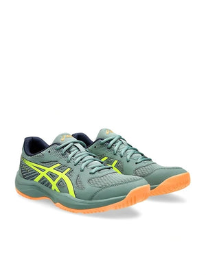 Asics UPCOURT 6 Indoor Court Shoe (Celadon / Safety yellow)