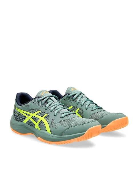 Asics UPCOURT 6 Indoor Court Shoe (Celadon / Safety yellow)