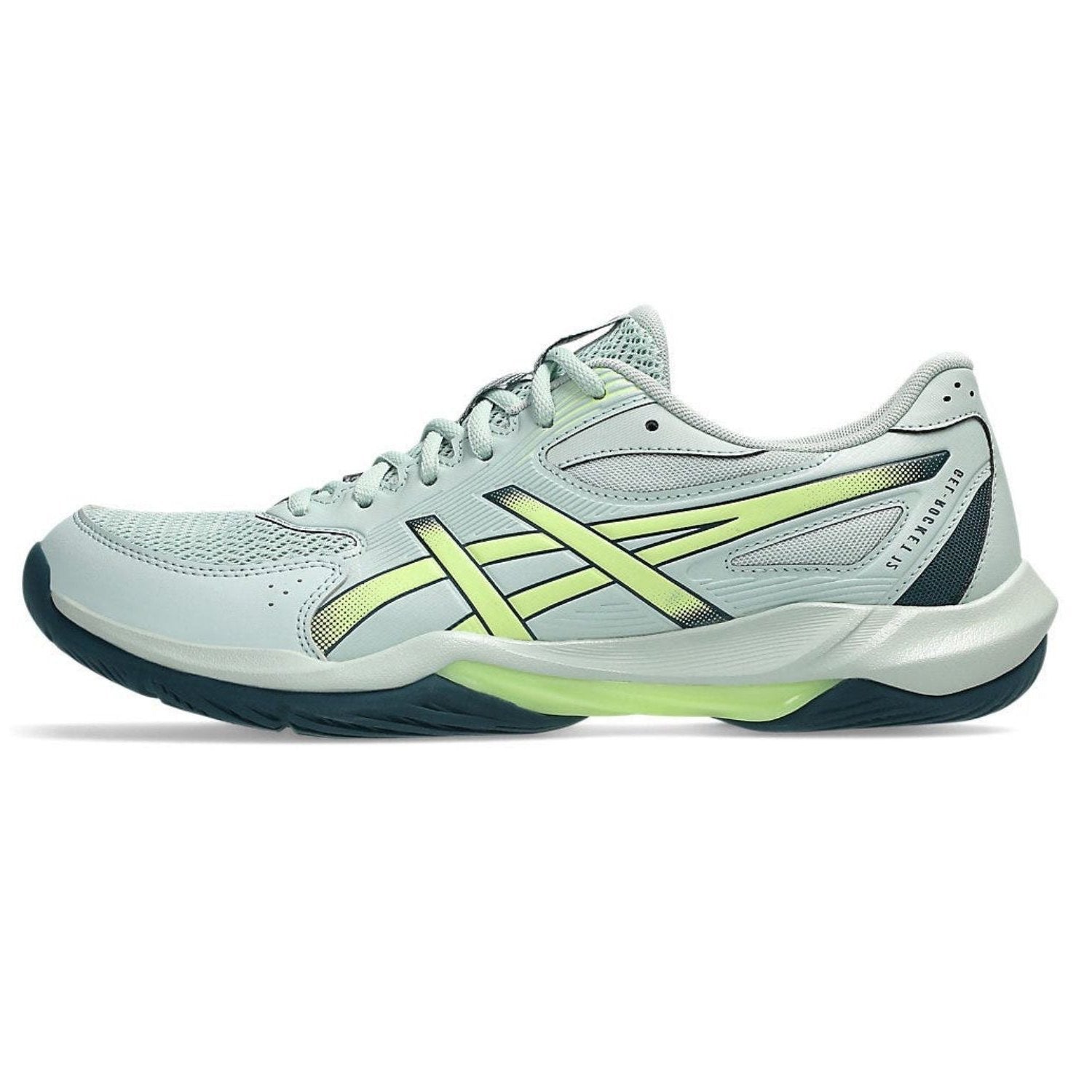 Asics Gel Rocket 12 Badminton Shoe | Lichen Rock/Tranquil Teal