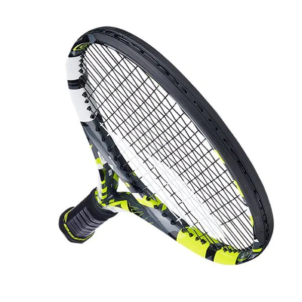 Babolat Pure Aero (Babolat Pure Aeros) displayed alongside other Babolat rackets, featuring its unique spin machine technology.