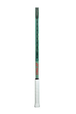 Angled shot of the Yonex Percept 100L Tennis Racquet, emphasizing its lightweight construction (around 280g) for enhanced maneuverability and swing speed. Find it at ProBadminton.in.