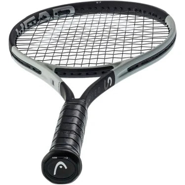 Image of a tennis player executing a powerful serve with the HEAD Speed MP L 2024 racket, demonstrating its explosive power in a "misspell match." Explore more at ProBadminton.in
