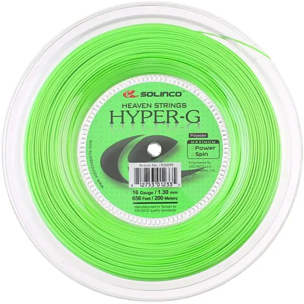 solinko hyper g tenis string reel 16 1.30mm 200m green