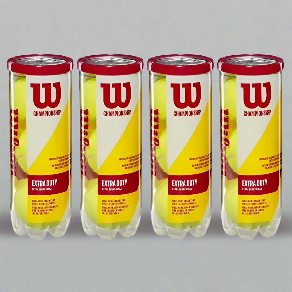 Wilson Championship Tennis Balls | 3-Ball Can, 12-Ball (4 Cans), 72-Ball Carton | All-Court Performance | ProBadminton.in