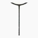 Squash racket with a black and gray design on a white background