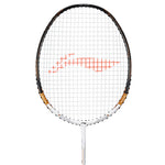 Alt Text: Professional badminton player holding the Li-Ning Tectonic 7, showcasing a balanced stance. Explore more pro gear at probadminton.in.

