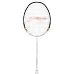Alt Text: Li-Ning Tectonic 7 racquet head with strings, emphasizing the maximum tension capability for serious play.

