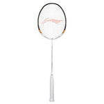 Alt Text: Li-Ning Tectonic 7 badminton racquet in action, showing a player mid-smash. Discover this racquet at probadminton.in.
