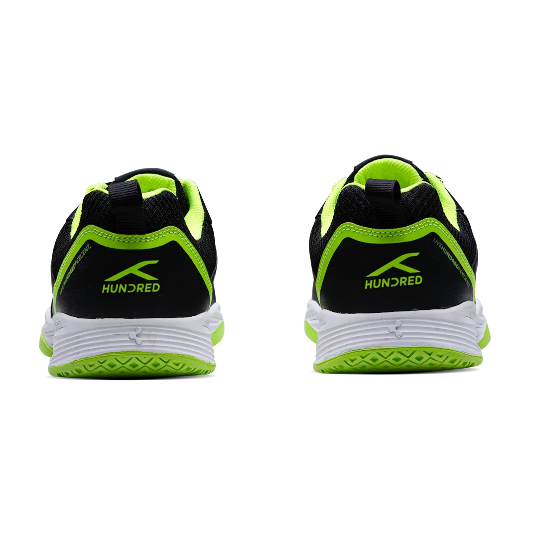 Hundred court shield Badminton Shoes black/lime/white