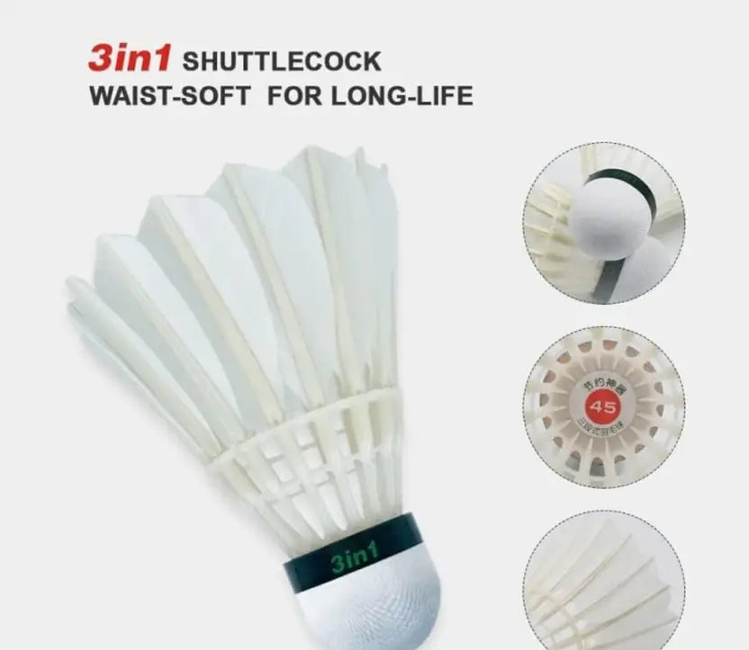 Acers Dmantis D45 Feather Shuttlecock Pack of 12 – Acers Badmintun Shuttlecock

White Hybrid 3in1 Shuttlecock for Badminton – Acers Badmiton Shuttle

Medium Speed Feather Shuttle for Training & Practice – Acers Badmintin Shuttlecock

Durable Pack of 12 Acers Shuttlecock – Dmantis D45 Badmintin Shuttle

Feather Shuttlecock for Club and School Play – Acers Badmintun Shuttle 3in1