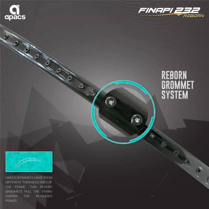 Apacs Finapi 232 reborn black badminton racket – professional Apacs raket for control and power