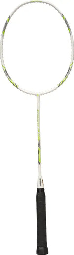 Ashaway Dynamite 75 badminton racket, full view with its cover.

