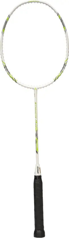 Ashaway Dynamite 75 badminton racket, full view with its cover.

