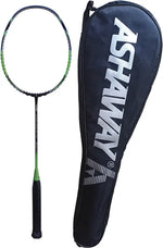 A player performing a smash shot with the Ashaway Striker Power 100.

