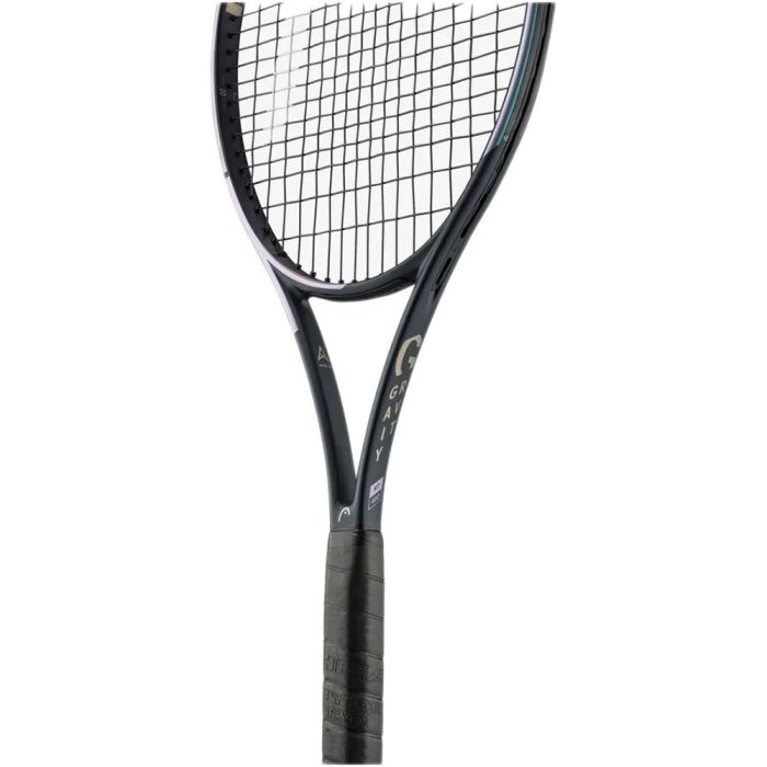 Had Gravity MP 2023 (295g unstrung) tennis racquet lying on a tennis court, ready for a match focused on pro-level control. ProBadminton.in.