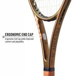 Wilson Pro Staff 97L V14 tennis racket and a badminton racket, illustrating the diverse range of sports equipment offered by ProBadminton.in.