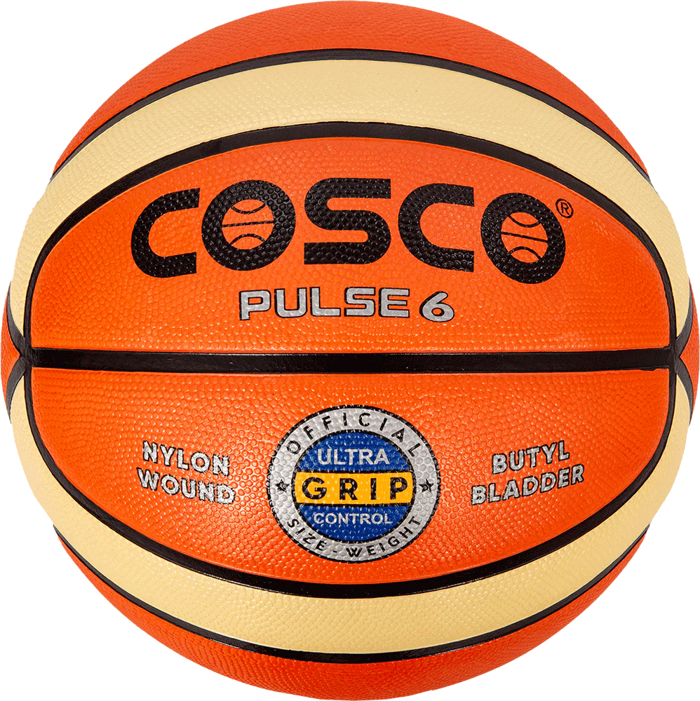 Cosco Pulse S6 Basket Ball – Cosko Puls Basketball Size 6 – Cosco Baskit Ball Orange – Nylon Wound Cosco Ball for Match Play – Cosco Puls S-6 Indiay
