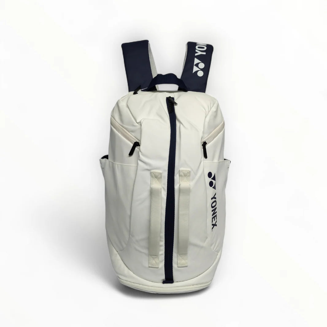 Player wearing Yonex ADP1-0312 badminton rucksack comfortable fit