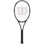 Alt Text: Wilson Pro Staff 97 Autograph tennis rackett displayed, emphasizing its design for ultimate power and precision, as used by Roger Federer. Available at ProBadminton.in.