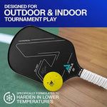 Jola Primo Pickleball Ball next to a measurement tape showing 74mm size - probadminton.in

