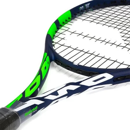 Babolat Boost Drive (Babolat Boost Drive Racket) on a tennis court, emphasizing its balanced design for developing correct technique, from probadminton.in.