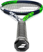 Front view of the Babolat Boost Drive (Babolat Boost Drive Tenis), highlighting its optimized head size for power and control balance, at probadminton.in.